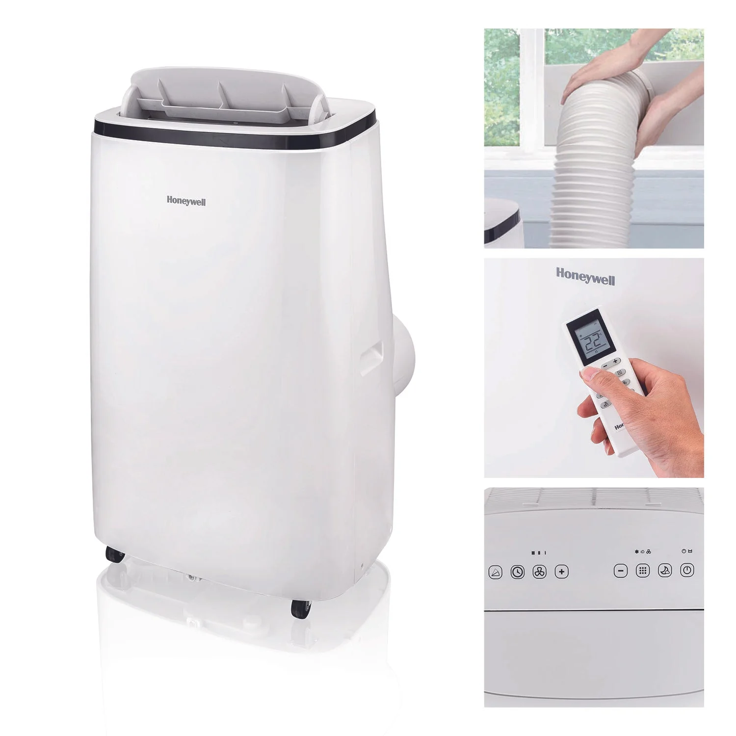 Honeywell HJ0CESWK7 10,000 BTU  450 Sq. Ft. Portable Air Conditioner with Dehumidifier & Fan, with Remote Control (Black/White) - Image 9