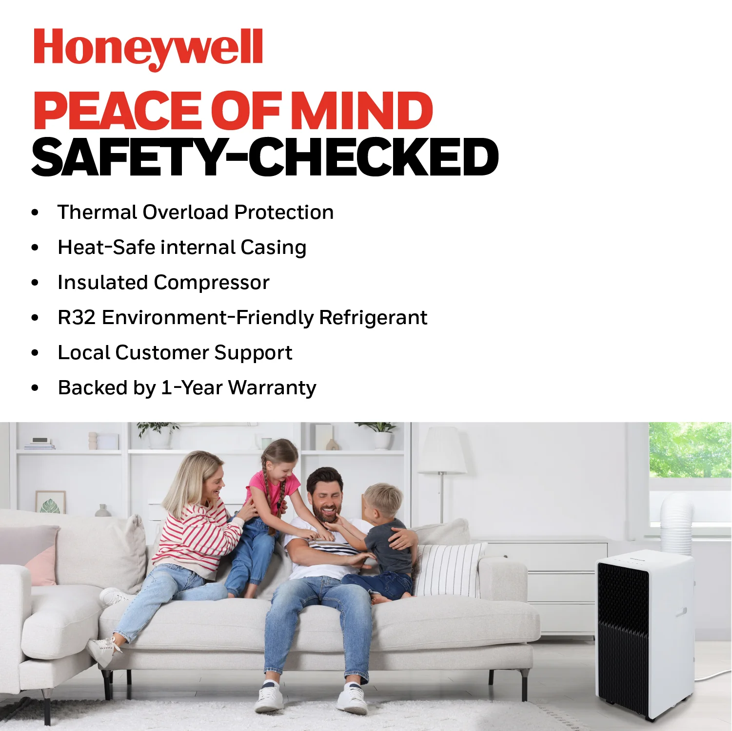 Honeywell HX2CESAWG8 8000 BTU, 500Sq. Ft. Slim Portable Air Conditioner with Fan, Dehumidifier - Image 24