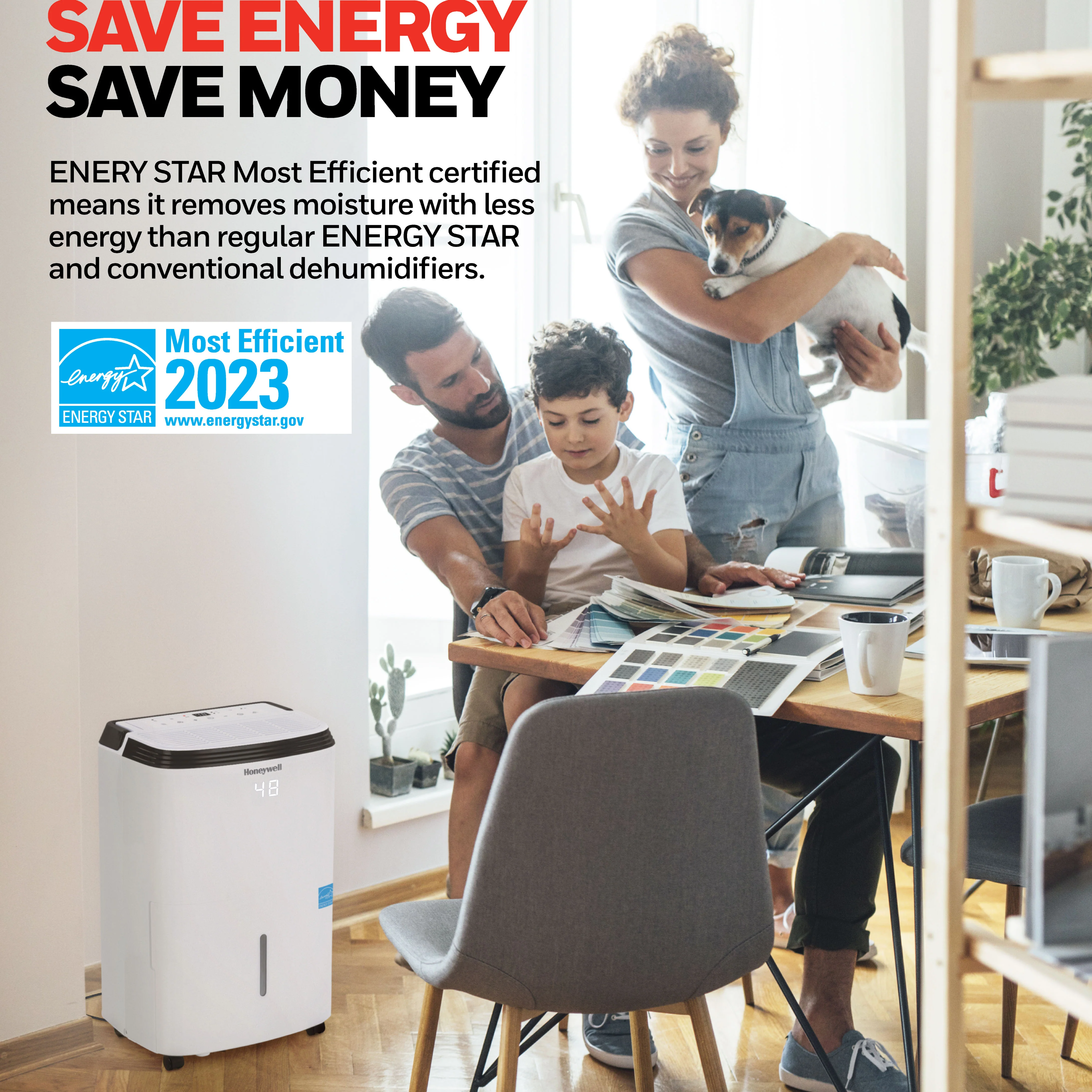 Honeywell TP50WKN 32 Pint (50 Pint 2019 DOE Standard) Energy Star Dehumidifier with Mirage Display, White - Image 7