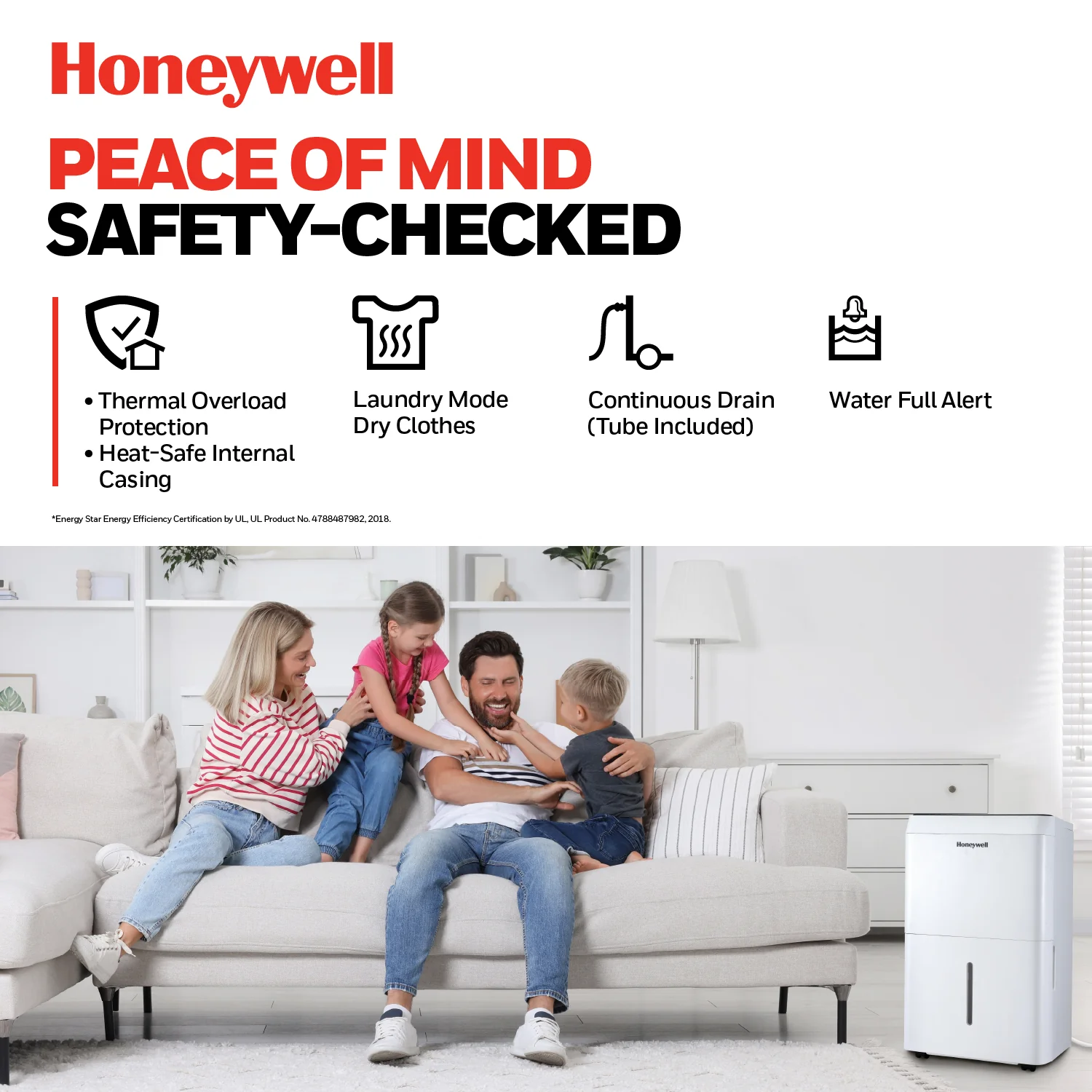 Honeywell TPFIT32WK 32 Pint Energy Star Portable Dehumidifier, White - Image 9