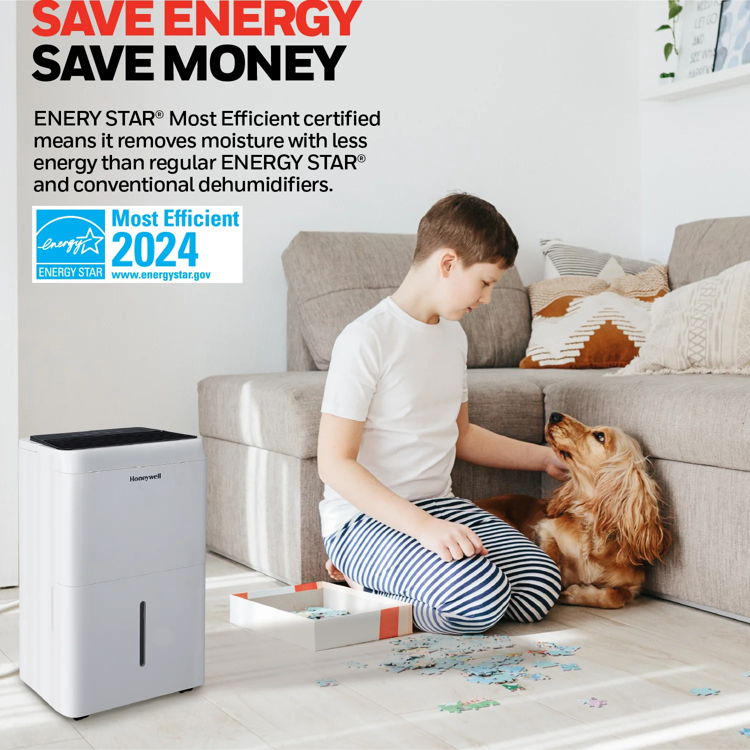 Honeywell TPFIT32WK 32 Pint Energy Star Portable Dehumidifier, White - Image 6