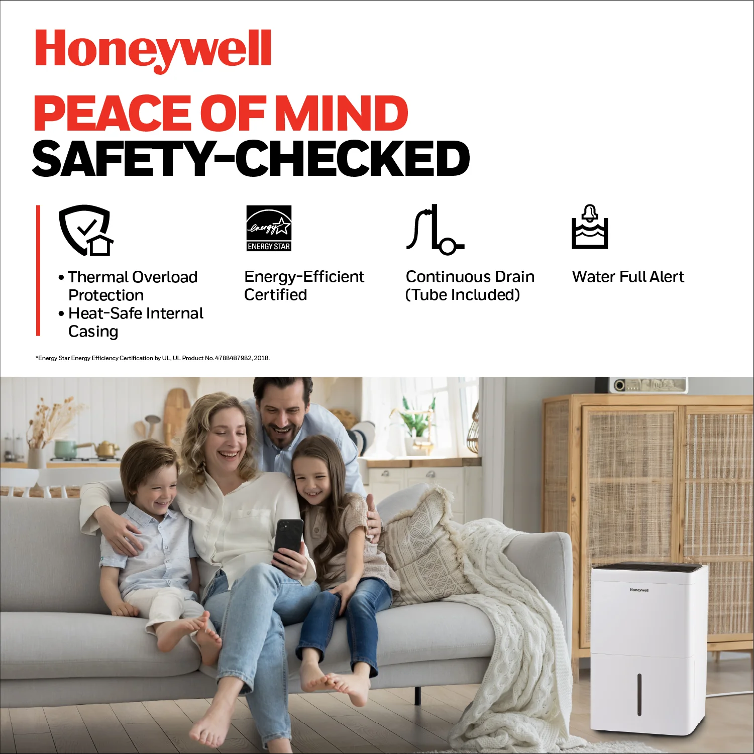 Honeywell TPFIT50PWK 50 Pint Energy Star Portable Dehumidifier with Pump, White - Image 7